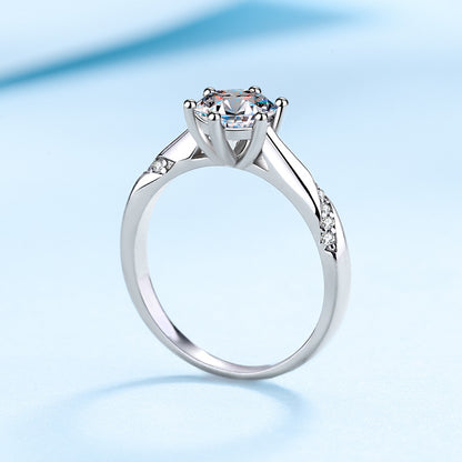 Dazzling Delights 6 Prong Solitaire Moissanite Engagement Ring