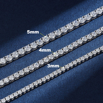 Round Brilliant Cut Moissanite Tennis Necklaces