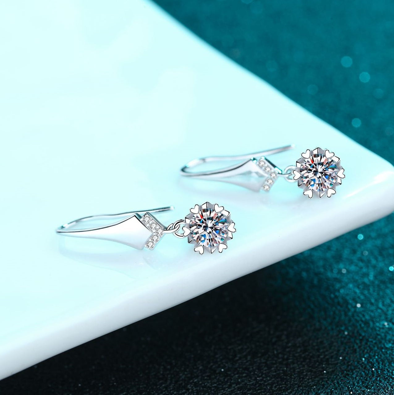 Elegant 6.5mm Moissanite Drop Earrings