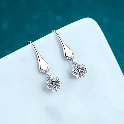 Elegant 6.5mm Moissanite Drop Earrings