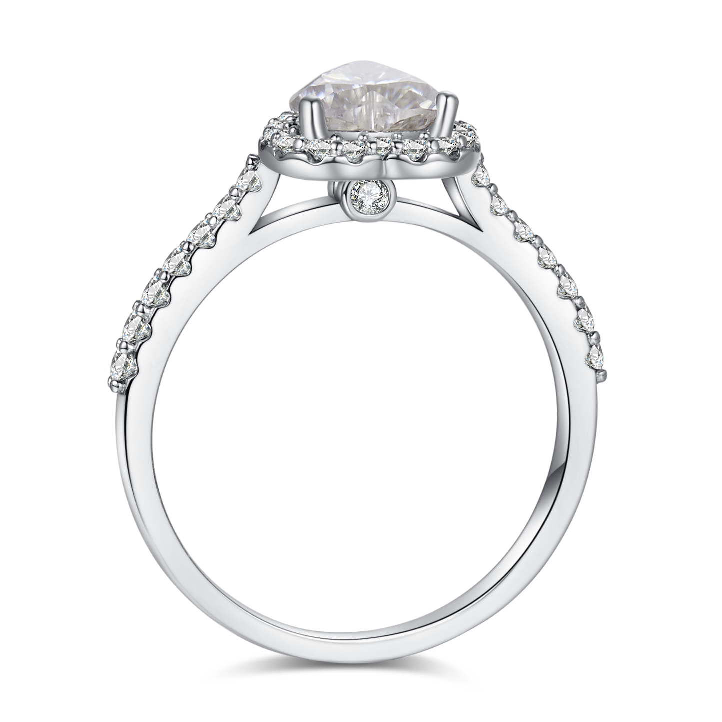 Dazzling Delights Classic Trillion Cut Halo Moissanite Ring