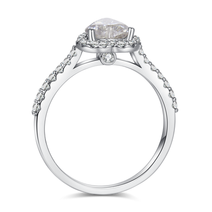 Dazzling Delights Classic Trillion Cut Halo Moissanite Ring